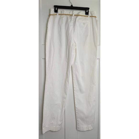 Multiples Womens‎ White Pants Tie Belt Size 8 - Picture 2 of 9